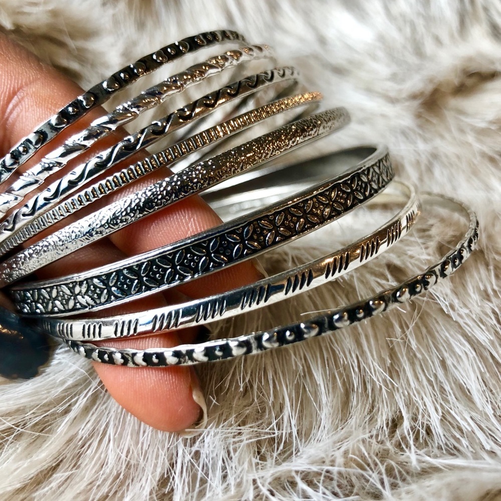 Old Navy Silver Bangles